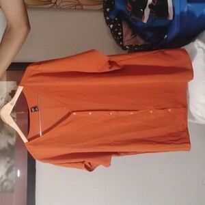 Women's Orange Button Up Shirt